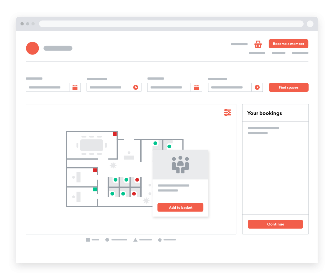 Manage hot desk bookings from a map of your space